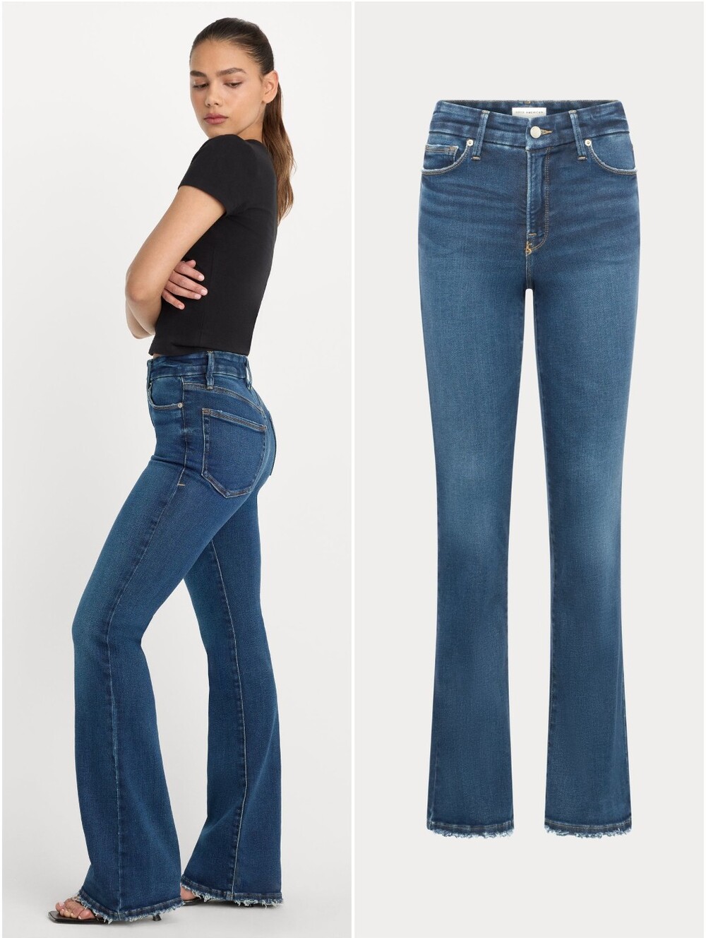 NWT Good American Soft Tech Good Classic Bootcut Jeans Indigo511 - Size 10